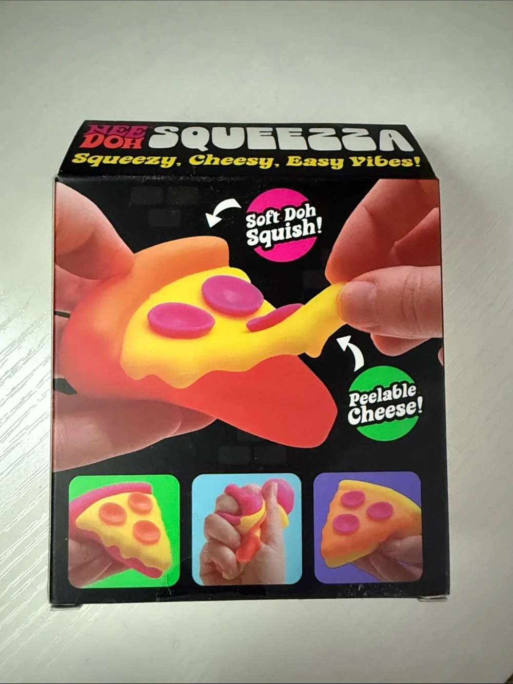 Pizza Slice Stress Toy - Orange with Pink Toppings